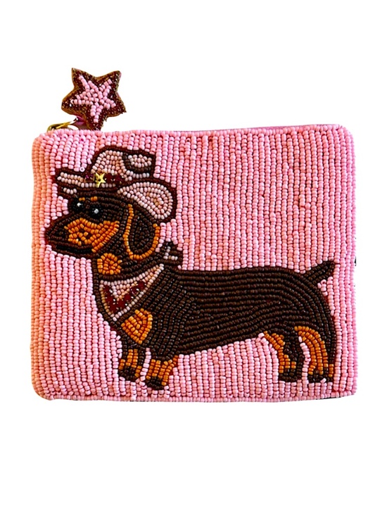 Lily Posh Handbags - Dachshund Cowboy Coin Purse, Dog Beaded Bag Lily Posh